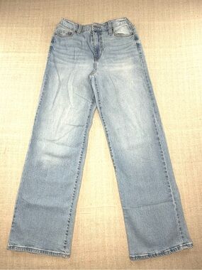 No Boundaries Womens XS 0-2 High Rise Baggy Wide Leg Jeans Light Wash Stretch